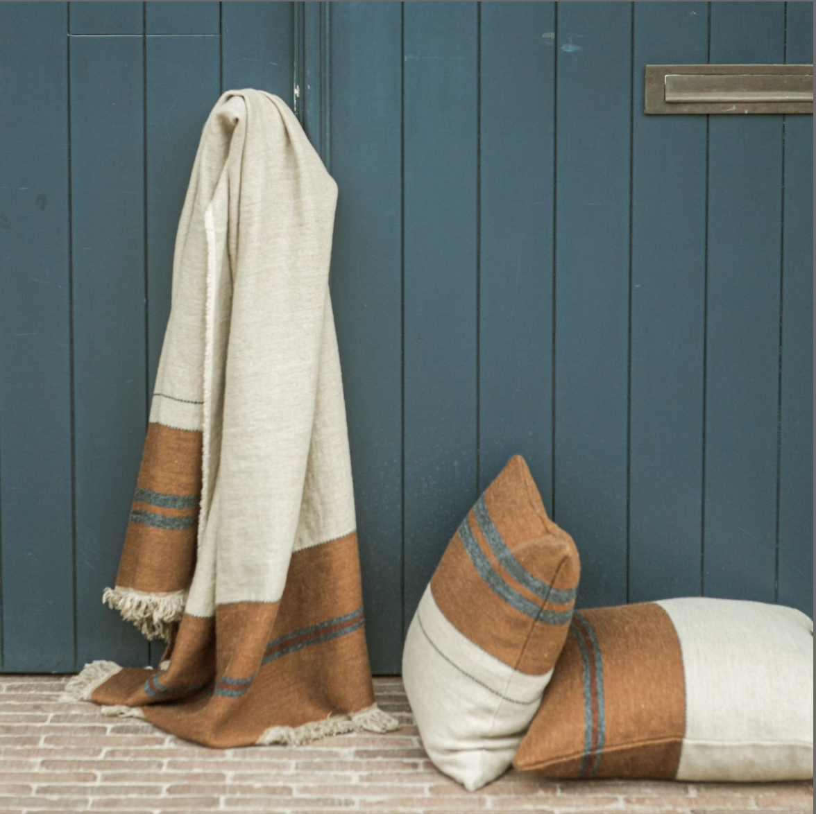 Libeco Highland Stripe Cushion Cover Leather 50cm x 50cm | Libeco | Miss Arthur | Home Goods | Tasmania