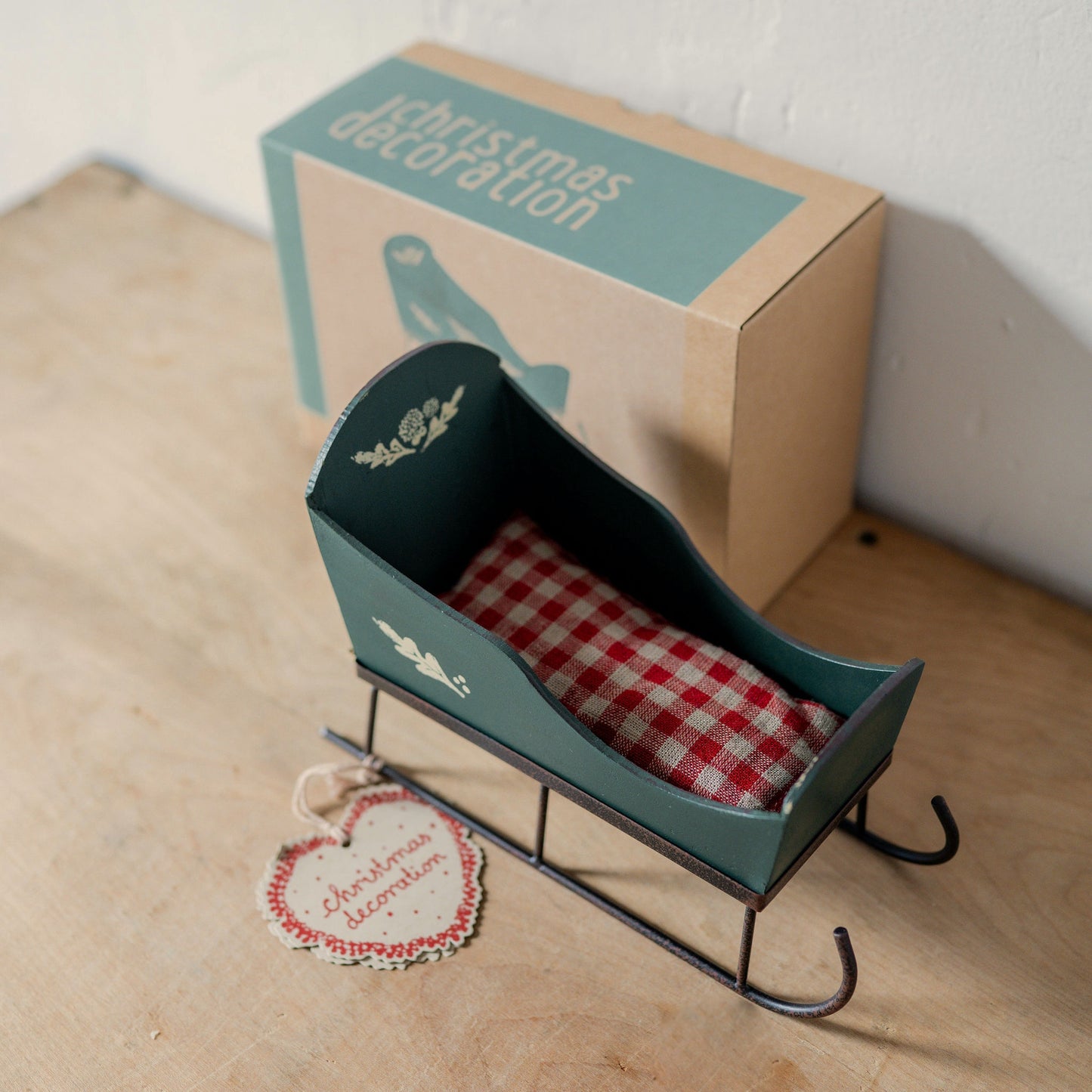 Maileg Sleigh for Mini Pixy Green | Maileg Design | Miss Arthur | Home Goods | Tasmania