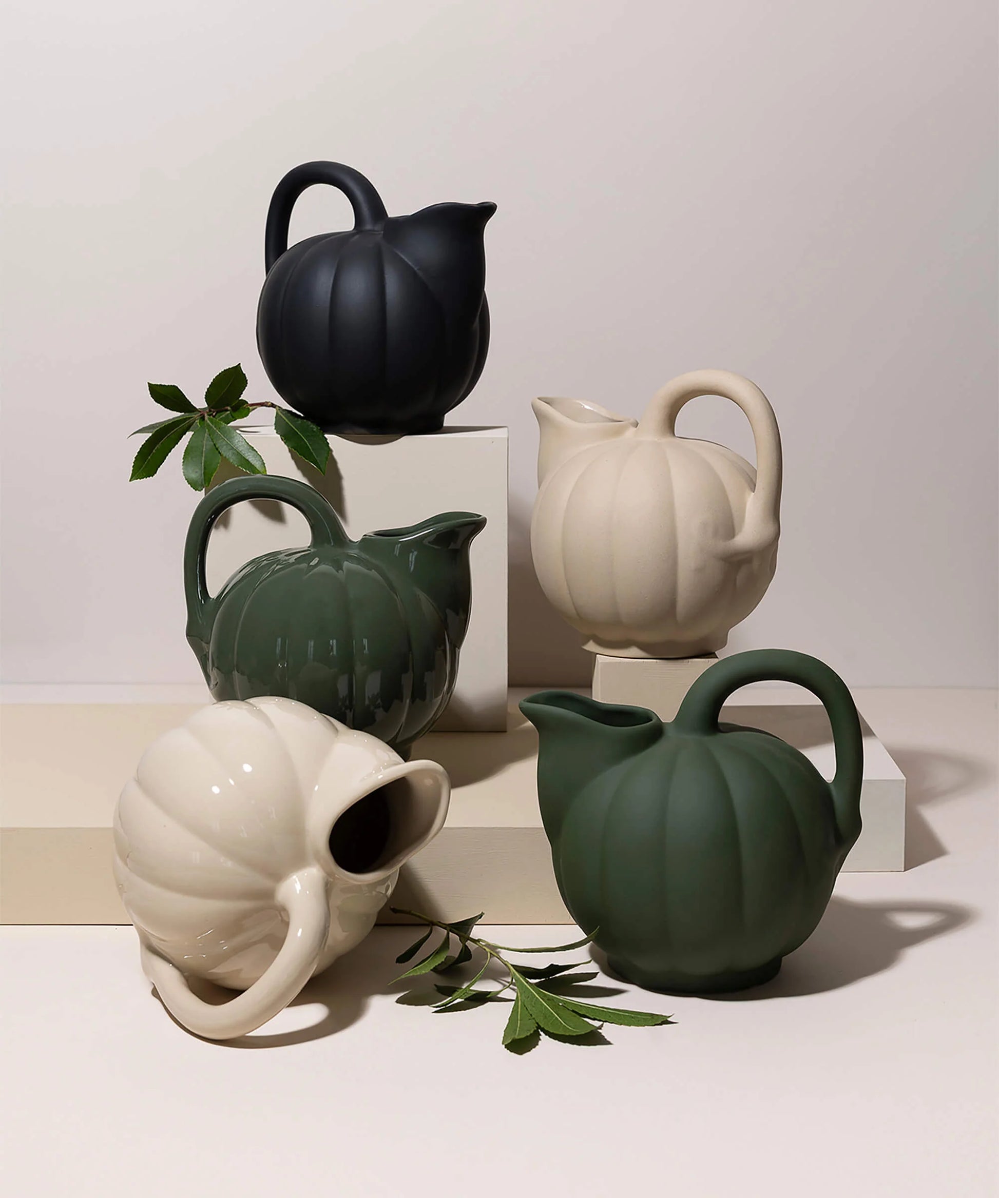 Manufacture de Digoin Melon Shaped Jug 1L Vert Mousse | Manufacture de Digoin | Miss Arthur | Home Goods | Tasmania