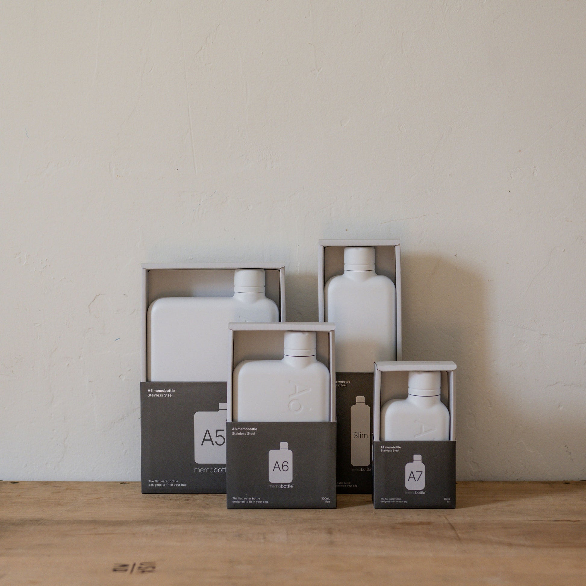 Memobottle Stainless Steel Bottle White A6 | Memobottle | Miss Arthur | Home Goods | Tasmania