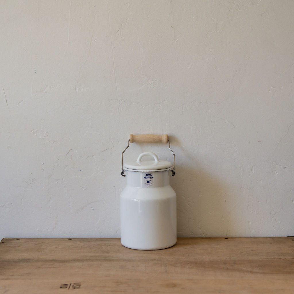 Riess Enamel Grandma's Milk Can with Lid and Wooden Handle | Riess | Miss Arthur | Home Goods | Tasmania