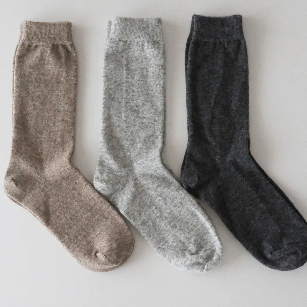 Praha Cashmere Wool Socks Light Grey Small | Nishiguchi Kutsushita | Miss Arthur | Home Goods | Tasmania