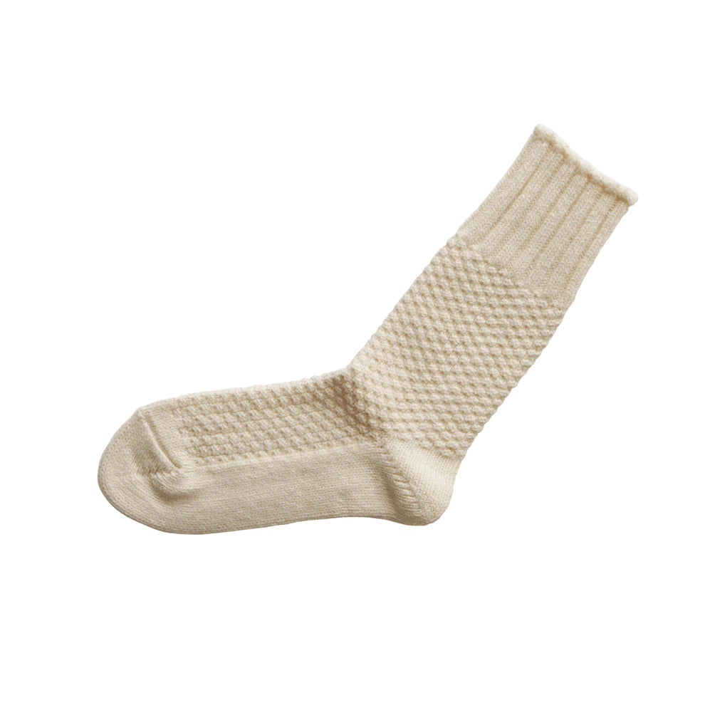 Nishiguchi Kutsushita Wool Cotton Boot Socks Ivory Small | Nishiguchi Kutsushita | Miss Arthur | Home Goods | Tasmania