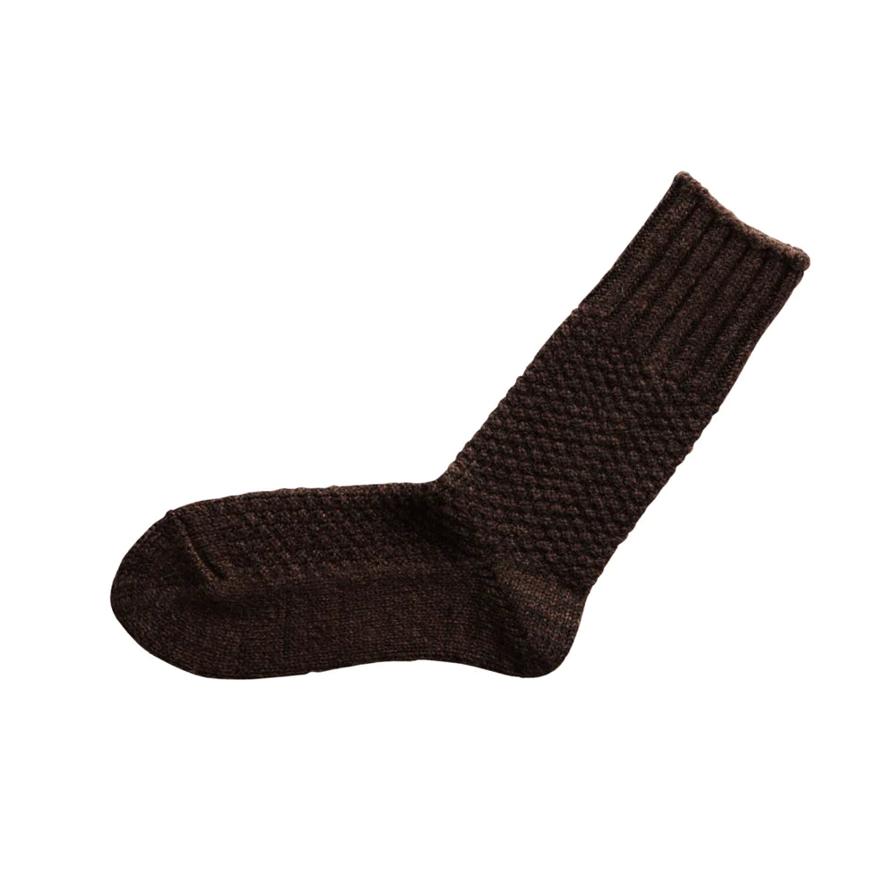 Nishiguchi Kutsushita Wool Cotton Boot Socks Mocha Brown Medium | Nishiguchi Kutsushita | Miss Arthur | Home Goods | Tasmania