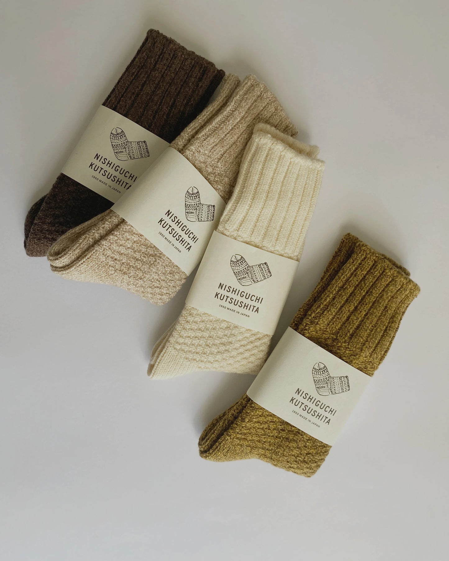 Nishiguchi Kutsushita Wool Cotton Boot Socks Beachstone Small | Nishiguchi Kutsushita | Miss Arthur | Home Goods | Tasmania
