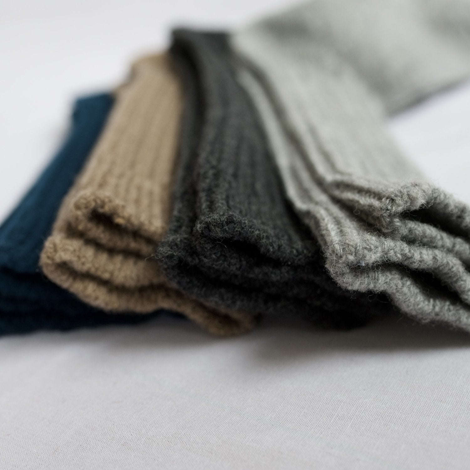 Praha Wool Ribbed Sock Beige Large | Nishiguchi Kutsushita | Miss Arthur | Home Goods | Tasmania