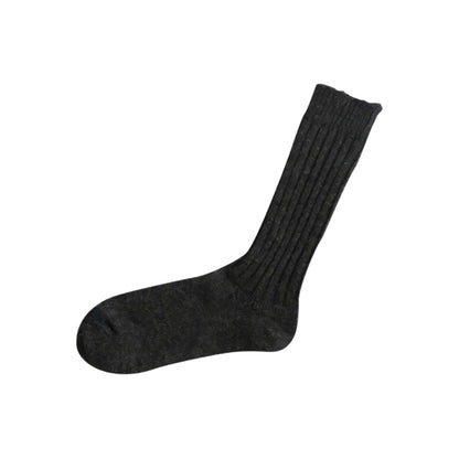 Praha Wool Ribbed Sock Charcoal Small | Nishiguchi Kutsushita | Miss Arthur | Home Goods | Tasmania