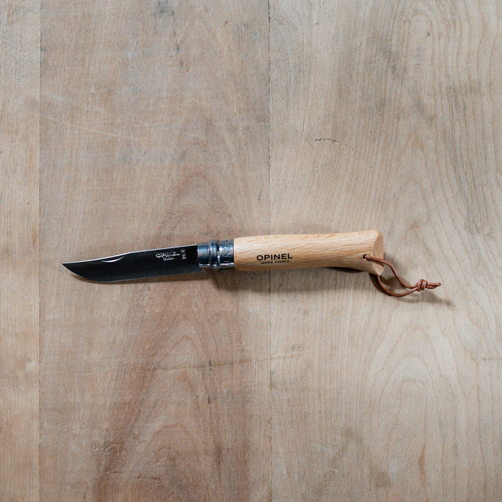 Opinel Traditional Classic No.8 Stainless Steel Pocket Knife with Leather Lace | Opinel | Miss Arthur | Home Goods | Tasmania