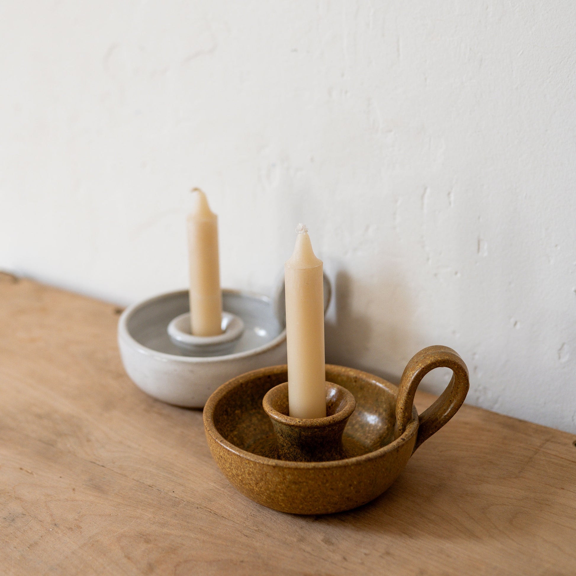 Pottery Candle Holder Honey | Artisanal Goods | Miss Arthur | Home Goods | Tasmania