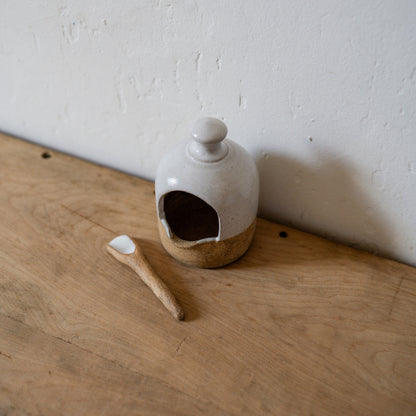 Pottery Salt Cellar with Spoon | Artisanal Goods | Miss Arthur | Home Goods | Tasmania