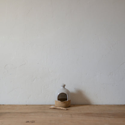 Pottery Salt Cellar with Spoon | Artisanal Goods | Miss Arthur | Home Goods | Tasmania