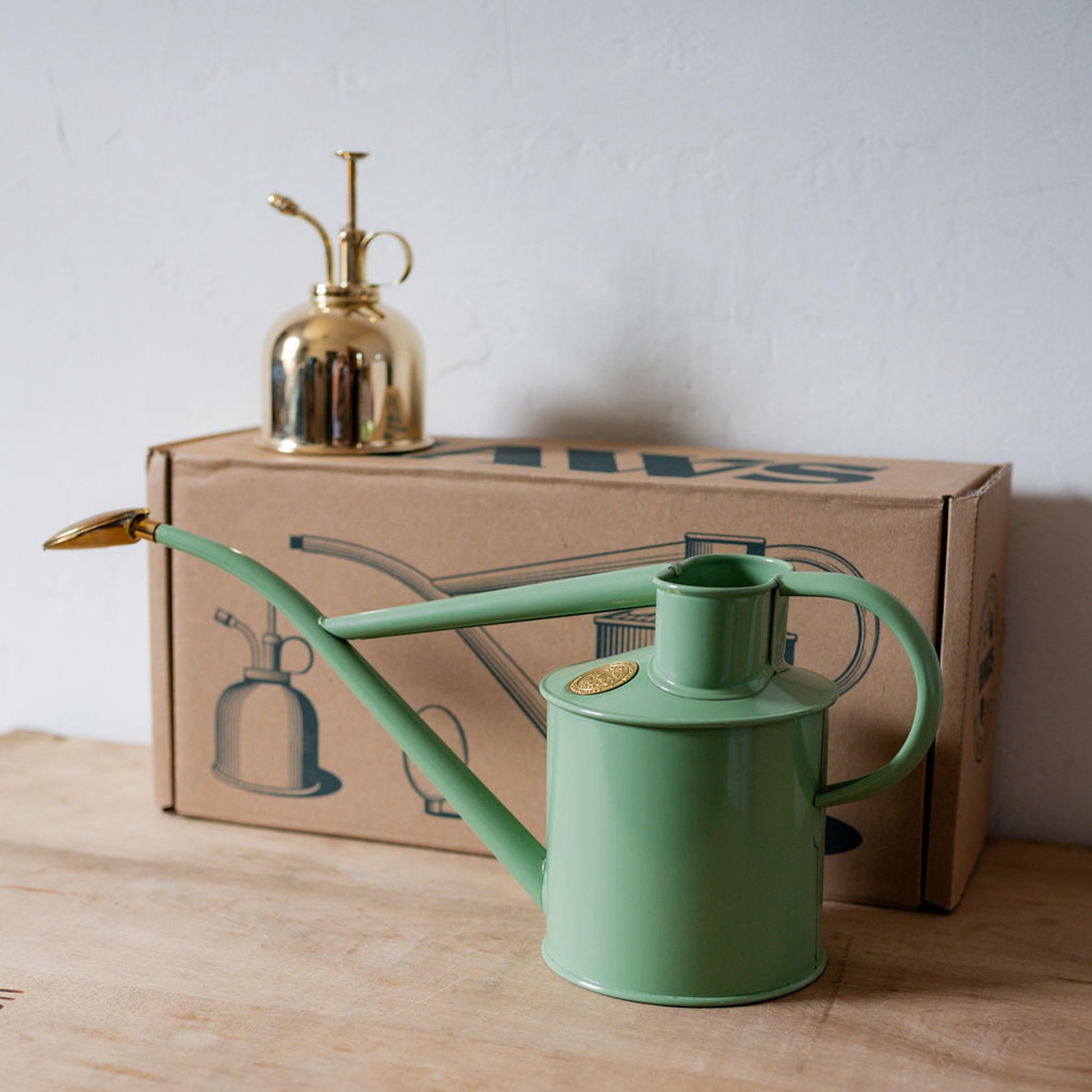 Haws Sage Indoor Can and Brass Mister Set | Haws | Miss Arthur | Home Goods | Tasmania