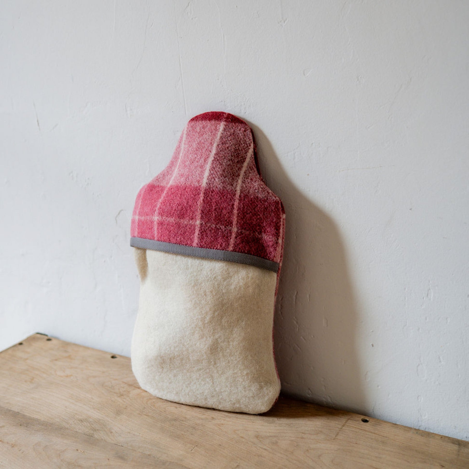 Vintage Wool Blanket Hot Water Bottle Cover Mulberry Check | Miss Arthur | Miss Arthur | Home Goods | Tasmania