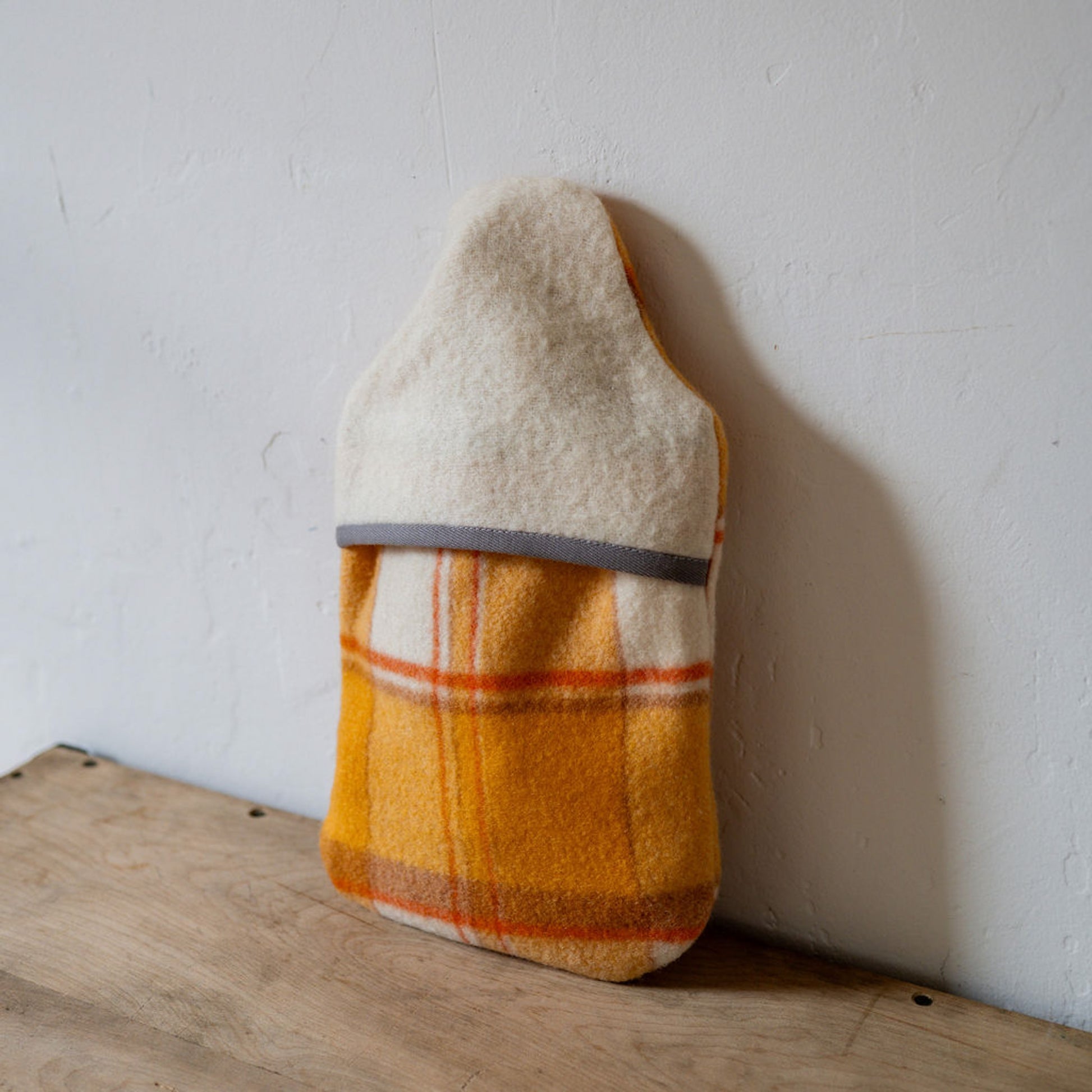 Vintage Wool Blanket Hot Water Bottle Cover Orange Tartan | Miss Arthur | Miss Arthur | Home Goods | Tasmania