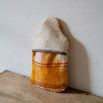 Vintage Wool Blanket Hot Water Bottle Cover Orange Tartan | Miss Arthur | Miss Arthur | Home Goods | Tasmania