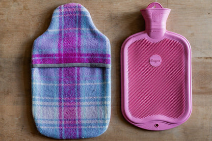 Vintage Wool Blanket Hot Water Bottle Cover Blue Pink Tartan | Miss Arthur | Miss Arthur | Home Goods | Tasmania