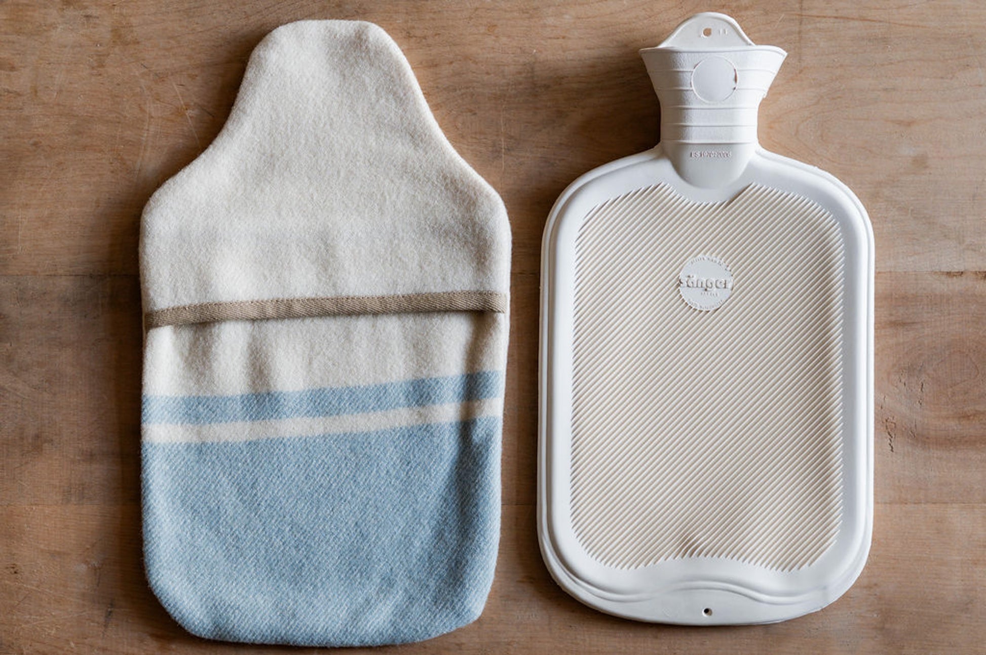 Vintage Wool Blanket Hot Water Bottle Cover Baby Blue | Miss Arthur | Miss Arthur | Home Goods | Tasmania