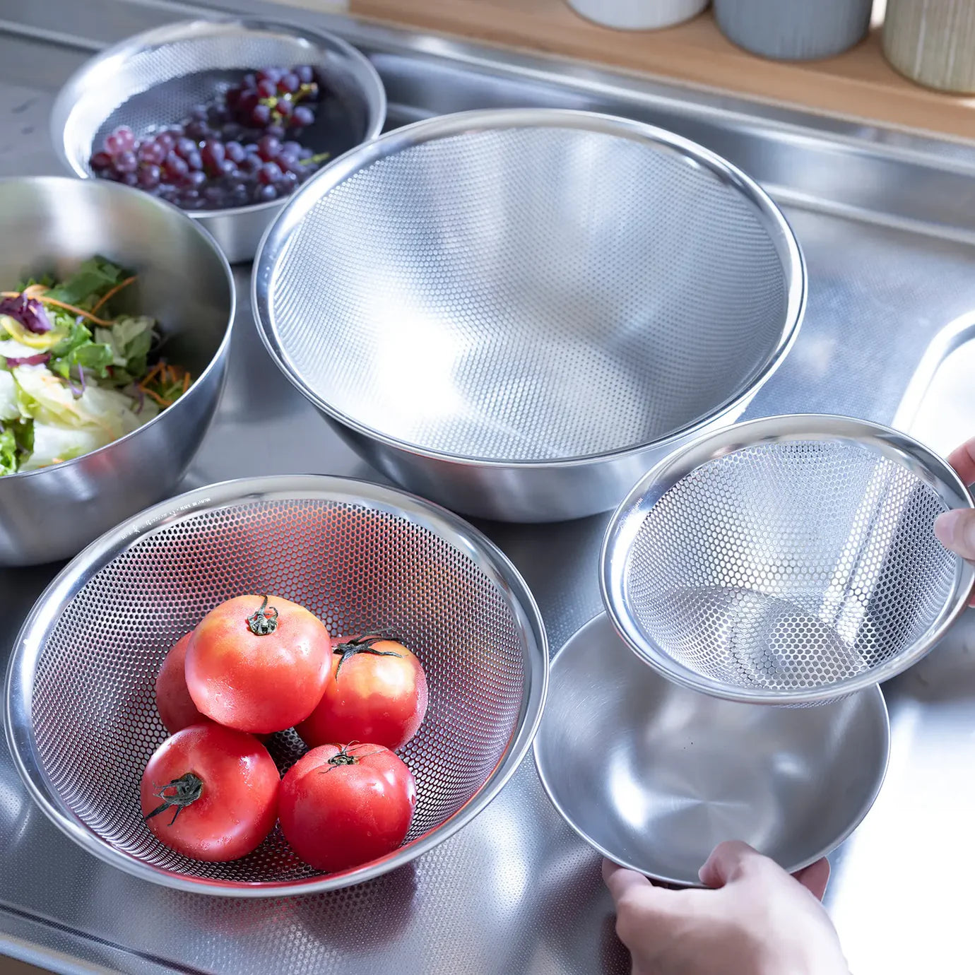 Sori Yanagi Stainless Steel Perforated Colander 16cm | Sori Yanagi | Miss Arthur | Home Goods | Tasmania