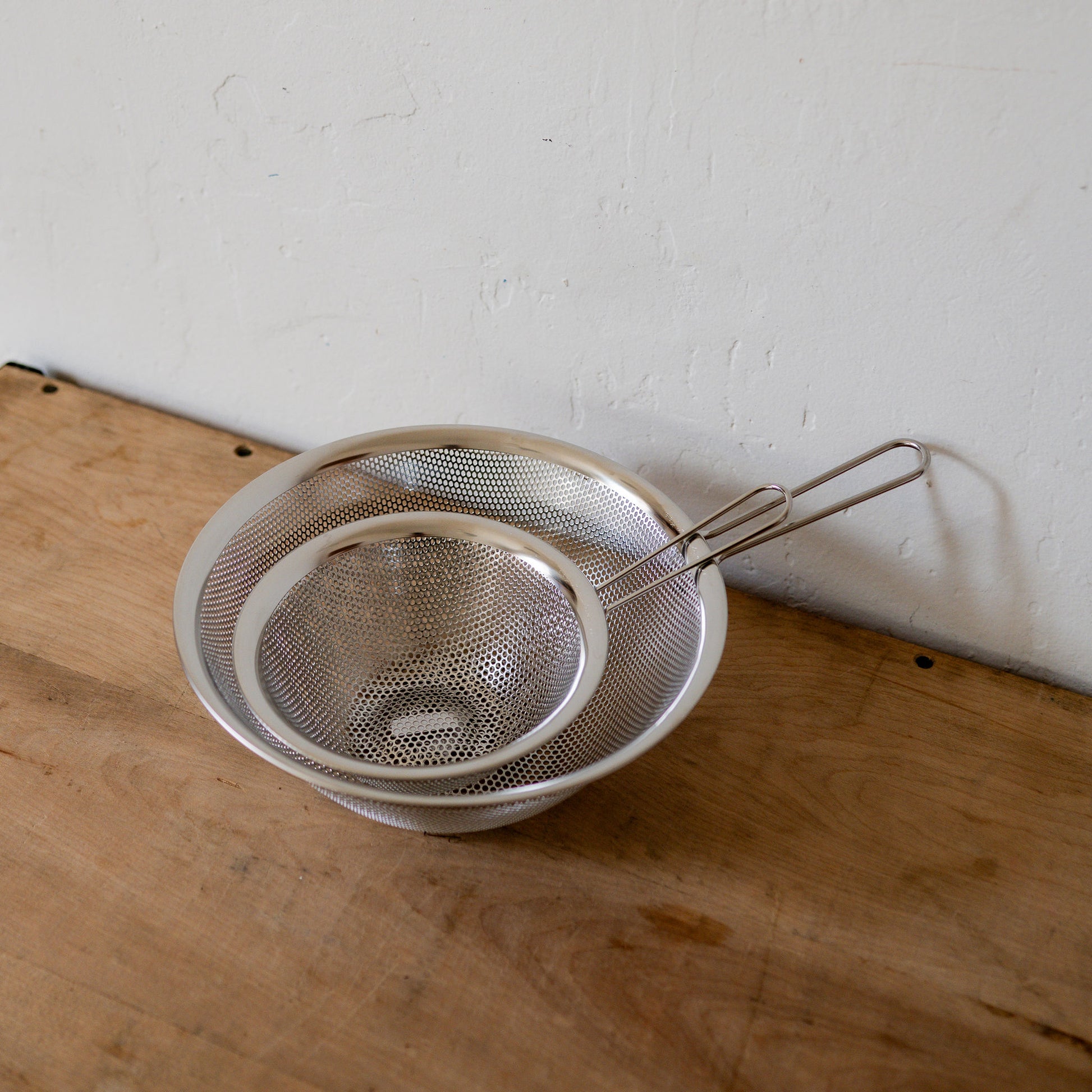 Sori Yanagi Stainless Steel Perforated Strainer with Handle 16cm | Sori Yanagi | Miss Arthur | Home Goods | Tasmania