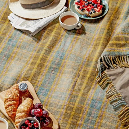 Tweedmill Textiles Polo Wool Picnic Rug Cottage Mustard Brown | Tweedmill Textiles | Miss Arthur | Home Goods | Tasmania