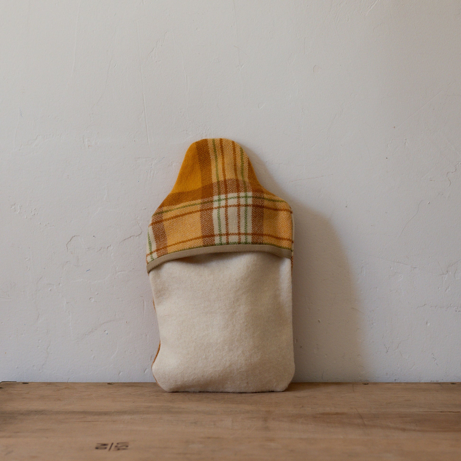 Vintage Wool Blanket Hot Water Bottle Cover Yellow Brown | Miss Arthur | Miss Arthur | Home Goods | Tasmania