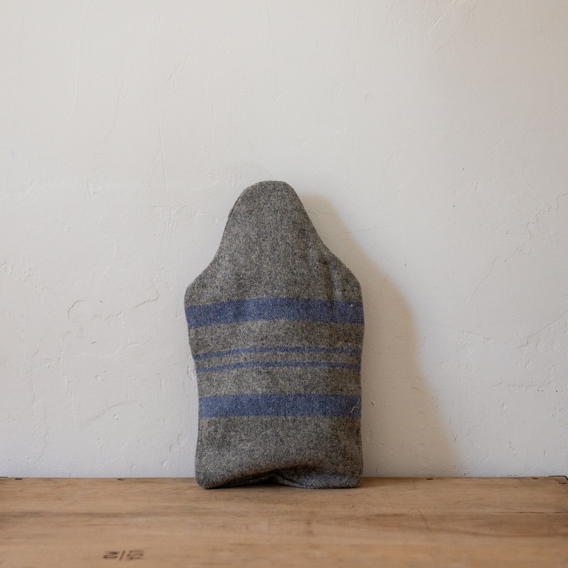 Vintage Wool Blanket Hot Water Bottle Cover Grey Blue Stripe | Miss Arthur | Miss Arthur | Home Goods | Tasmania