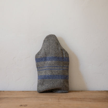 Vintage Wool Blanket Hot Water Bottle Cover Grey Blue Stripe | Miss Arthur | Miss Arthur | Home Goods | Tasmania