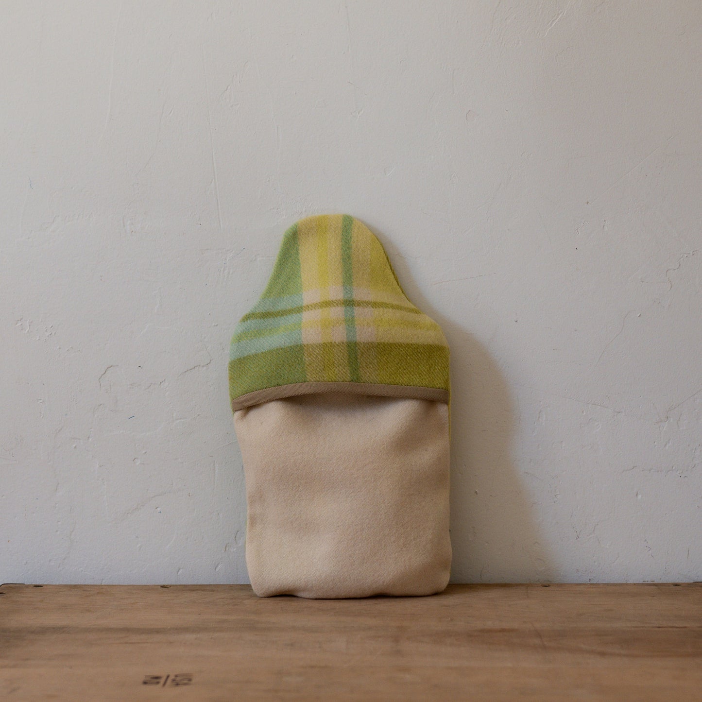 Vintage Wool Blanket Hot Water Bottle Cover Lime Tartan | Miss Arthur | Miss Arthur | Home Goods | Tasmania