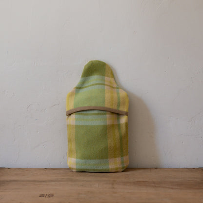 Vintage Wool Blanket Hot Water Bottle Cover Lime Tartan | Miss Arthur | Miss Arthur | Home Goods | Tasmania