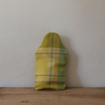 Vintage Wool Blanket Hot Water Bottle Cover Lime Tartan | Miss Arthur | Miss Arthur | Home Goods | Tasmania