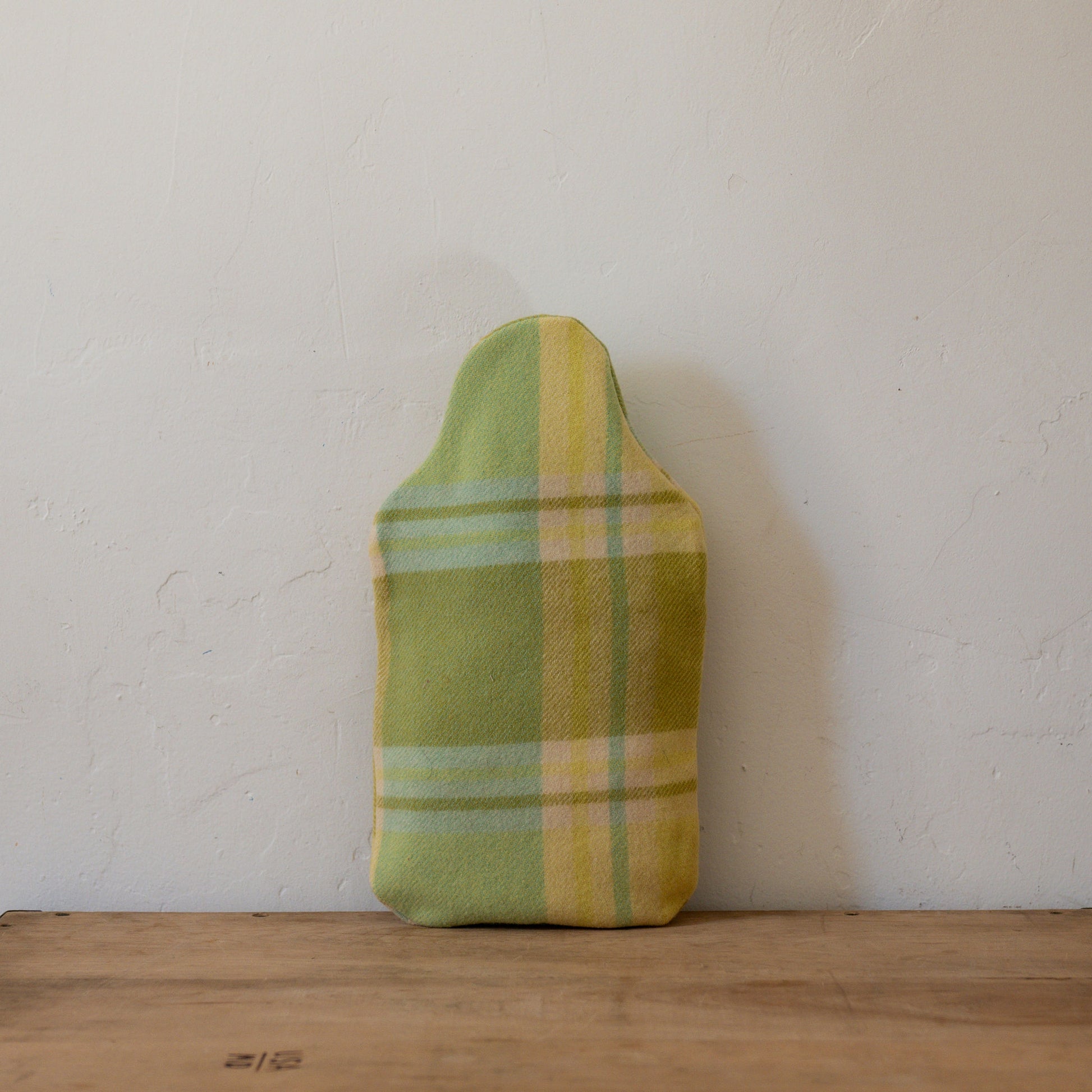 Vintage Wool Blanket Hot Water Bottle Cover Lime Tartan | Miss Arthur | Miss Arthur | Home Goods | Tasmania