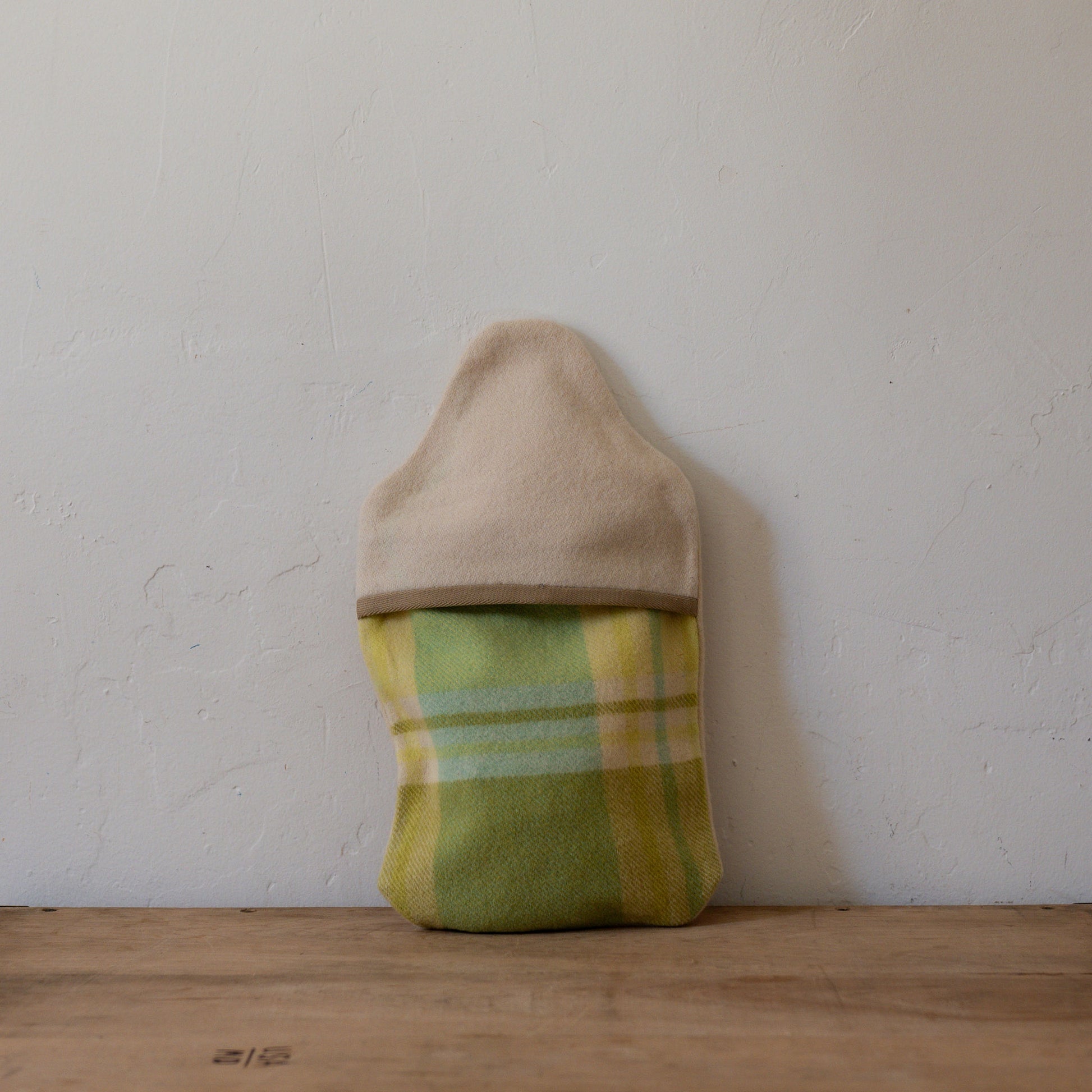 Vintage Wool Blanket Hot Water Bottle Cover Lime Tartan | Miss Arthur | Miss Arthur | Home Goods | Tasmania