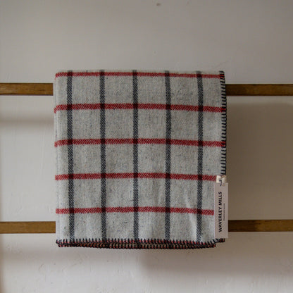 Waverley Mills Recycled Wool Grid Pet Blanket Red | Waverley Mills | Miss Arthur | Home Goods | Tasmania