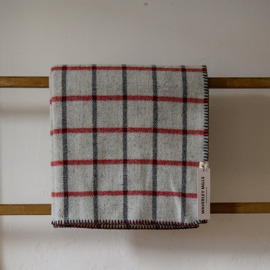 Waverley Mills Recycled Wool Grid Pet Blanket Red | Waverley Mills | Miss Arthur | Home Goods | Tasmania
