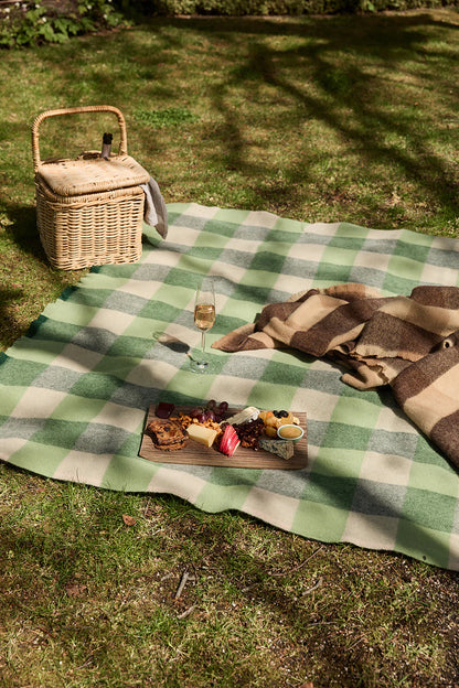 Waverley Mills Traditional Check Travel Rug Throw Acacia Green | Waverley Mills | Miss Arthur | Home Goods | Tasmania