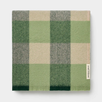 Waverley Mills Traditional Check Travel Rug Throw Acacia Green | Waverley Mills | Miss Arthur | Home Goods | Tasmania