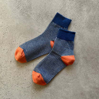 Yahae Organic Cotton Waffle Pattern Ankle Socks Blue Small | Yahae | Miss Arthur | Home Goods | Tasmania