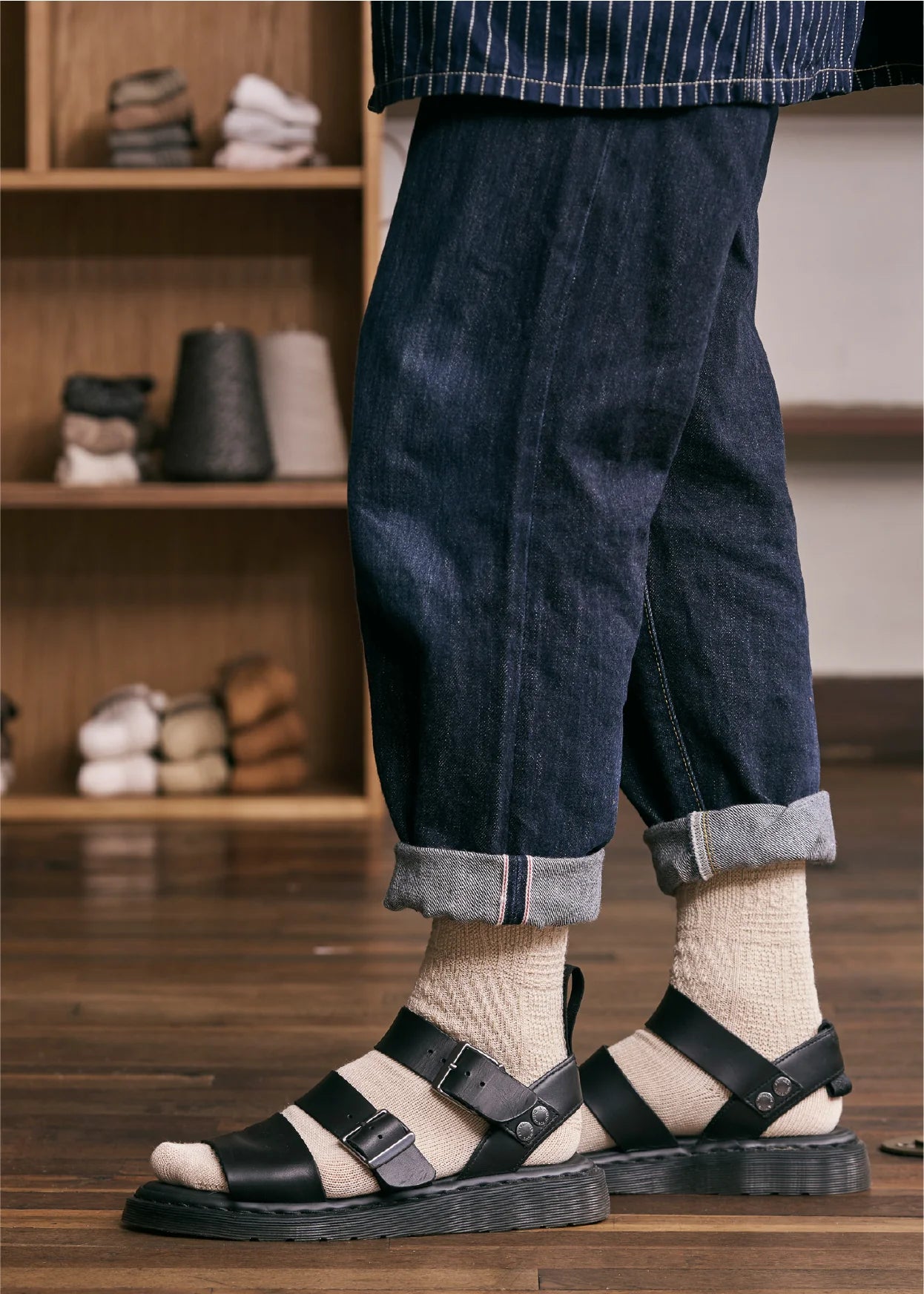 Yahae Organic Cotton Yak Knit Pattern Socks White Medium | Yahae | Miss Arthur | Home Goods | Tasmania