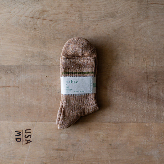 Yahae Organic Cotton Linen Pile Sole Line Socks Green Small | Yahae | Miss Arthur | Home Goods | Tasmania
