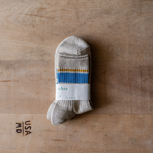 Yahae Organic Cotton Linen Pile Sole Line Socks Yellow Small | Yahae | Miss Arthur | Home Goods | Tasmania