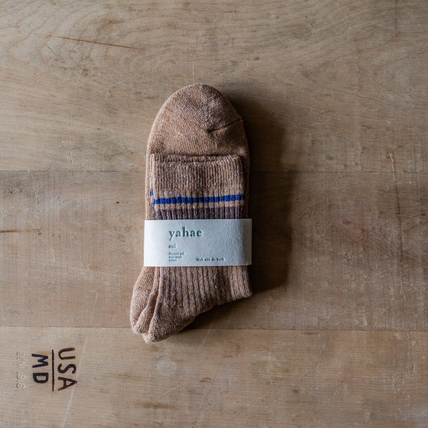 Yahae Organic Cotton Linen Pile Sole Line Socks Blue Medium | Yahae | Miss Arthur | Home Goods | Tasmania