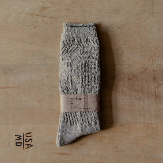 Yahae Organic Cotton Yak Knit Pattern Socks Green Medium | Yahae | Miss Arthur | Home Goods | Tasmania