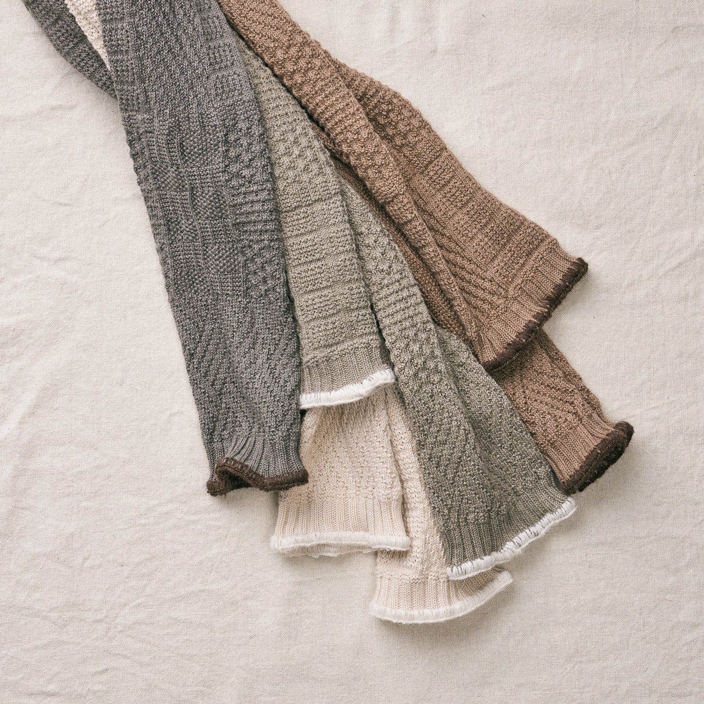 Yahae Organic Cotton Yak Knit Pattern Stole Dark Grey