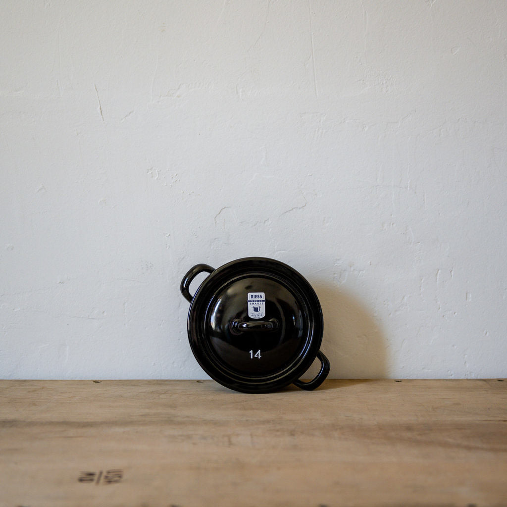 Riess Enamel Classic Casserole with Cover Black 0.75 Litre | Riess | Miss Arthur | Home Goods | Tasmania