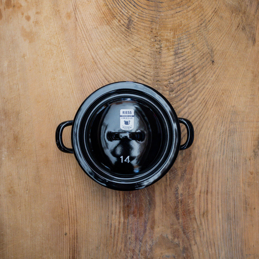Riess Enamel Classic Casserole with Cover Black 0.75 Litre | Riess | Miss Arthur | Home Goods | Tasmania