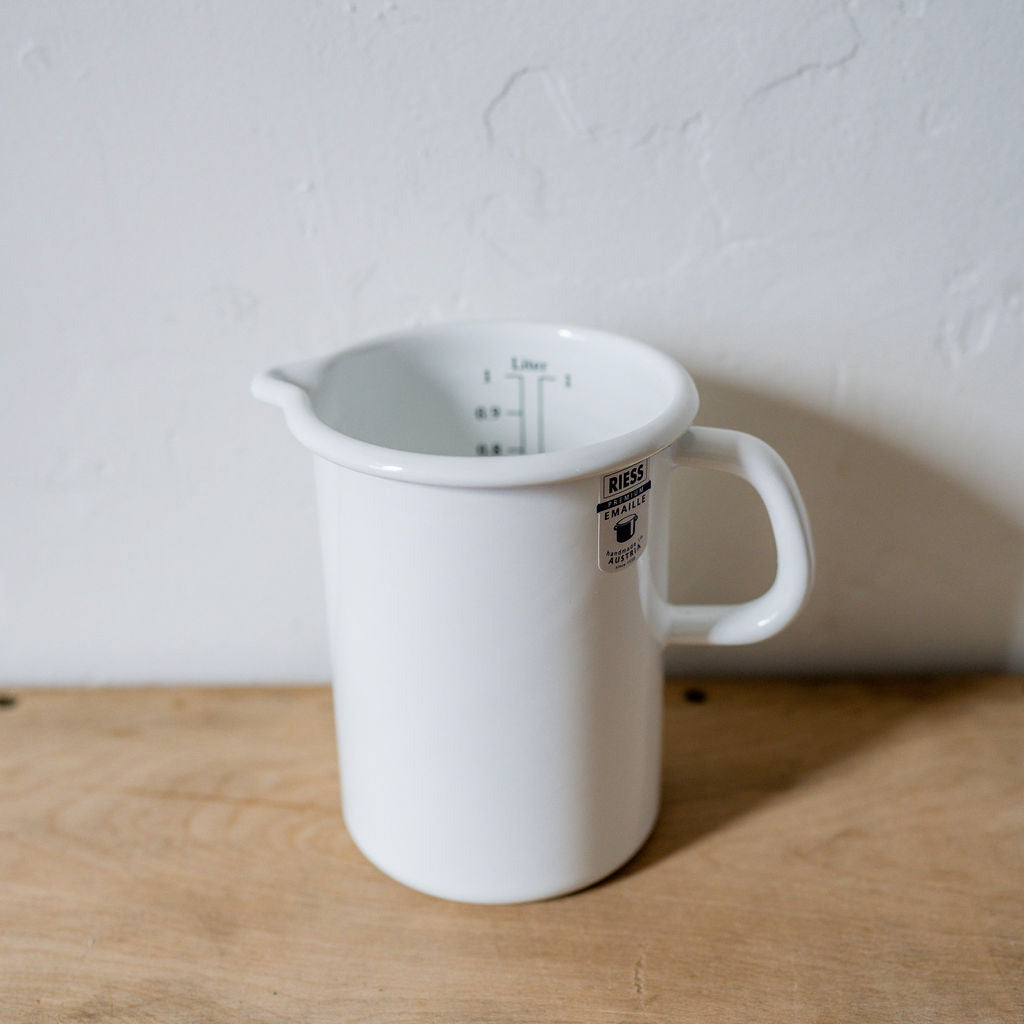 Riess Enamel Measuring Vessel White 1L | Riess | Miss Arthur | Home Goods | Tasmania