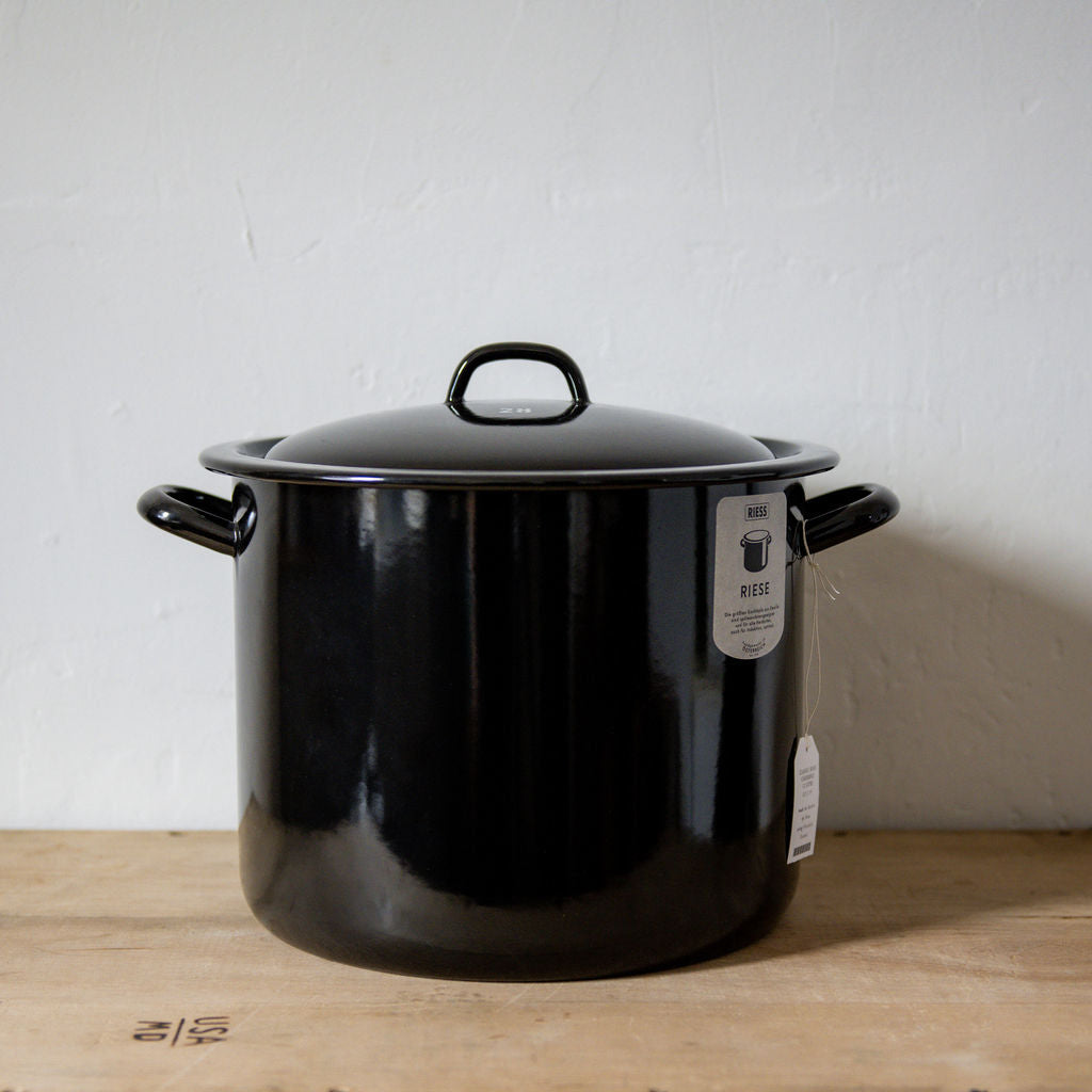 Riess Enamel Classic High Casserole with Cover Black 12 Litre | Riess | Miss Arthur | Home Goods | Tasmania
