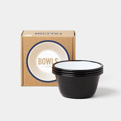 Falcon Enamelware Enamel 12cm Bowls Coal Black Set of 4 | Falcon Enamelware | Miss Arthur | Home Goods | Tasmania