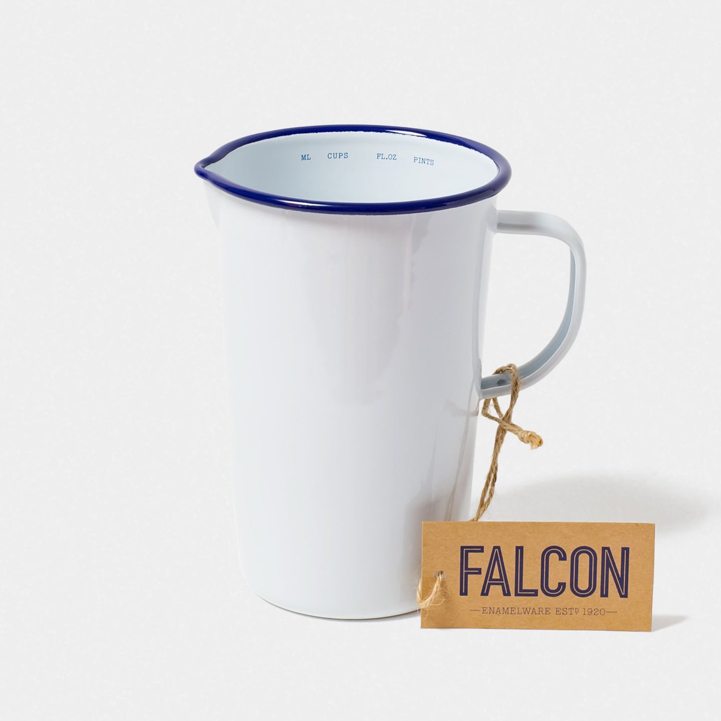 Falcon Enamelware Enamel 2 Pint Jug White | Falcon Enamelware | Miss Arthur | Home Goods | Tasmania