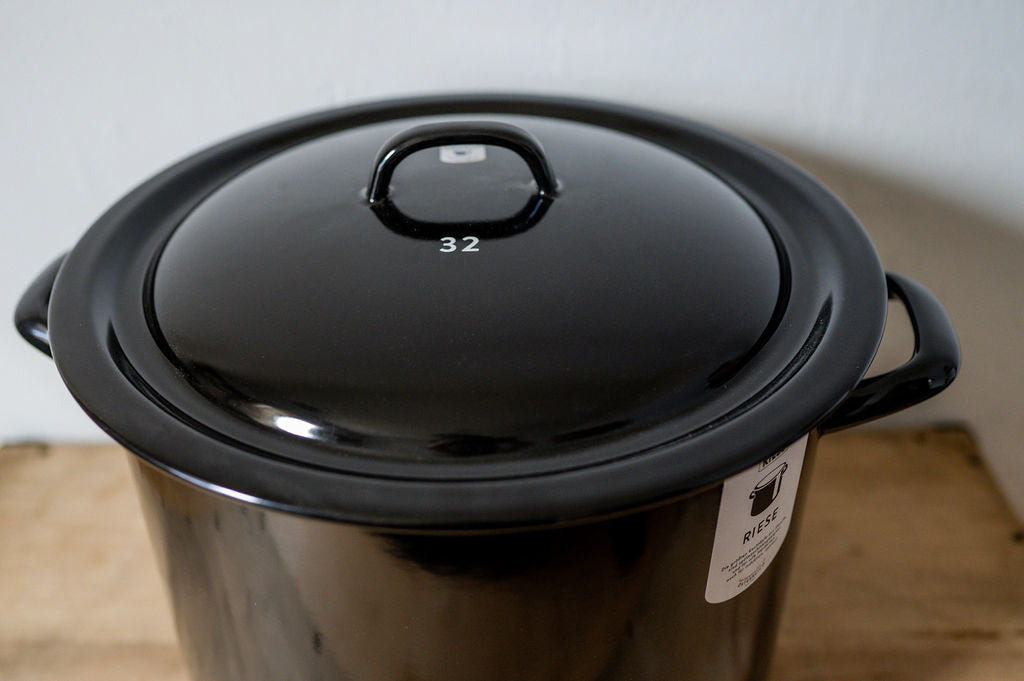 Riess Enamel Classic High Casserole with Cover Black 20 Litre | Riess | Miss Arthur | Home Goods | Tasmania